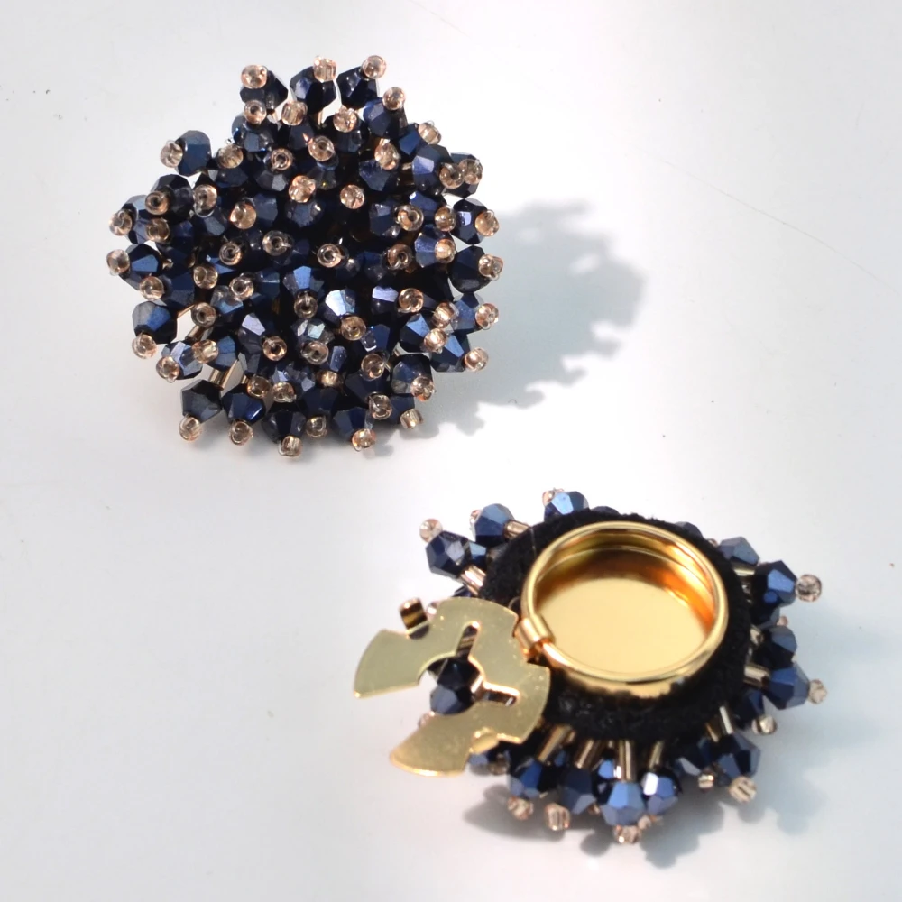Women Accessories Products - 2PCS Elegant Button Covers Handmade Beaded
