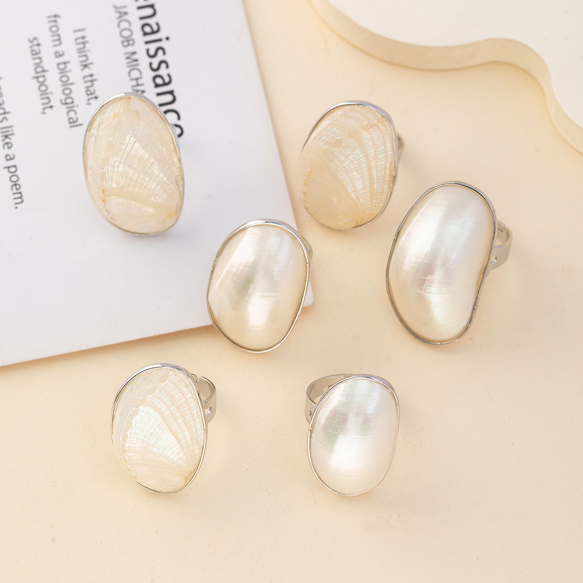 Vintage Chunky Shell Rings for - Women Accessories Outlet ulasan dan harga