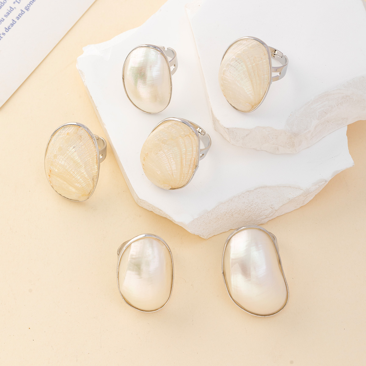 Vintage Chunky Shell Rings for - Women Accessories Outlet ulasan dan harga