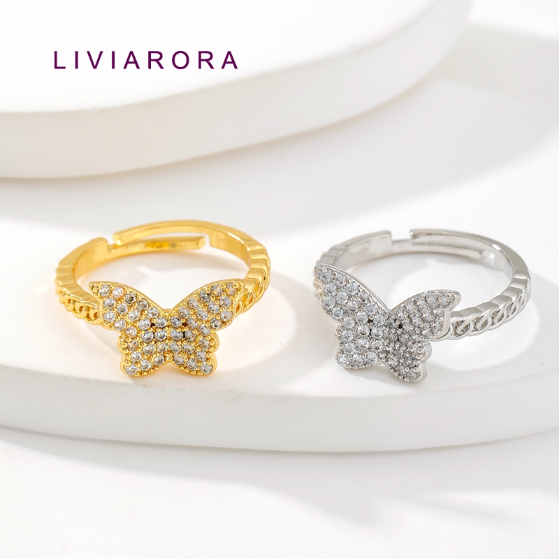 1/2/4Pcs 18K Gold Plated Brass - Ring Set Adjustable ulasan dan harga