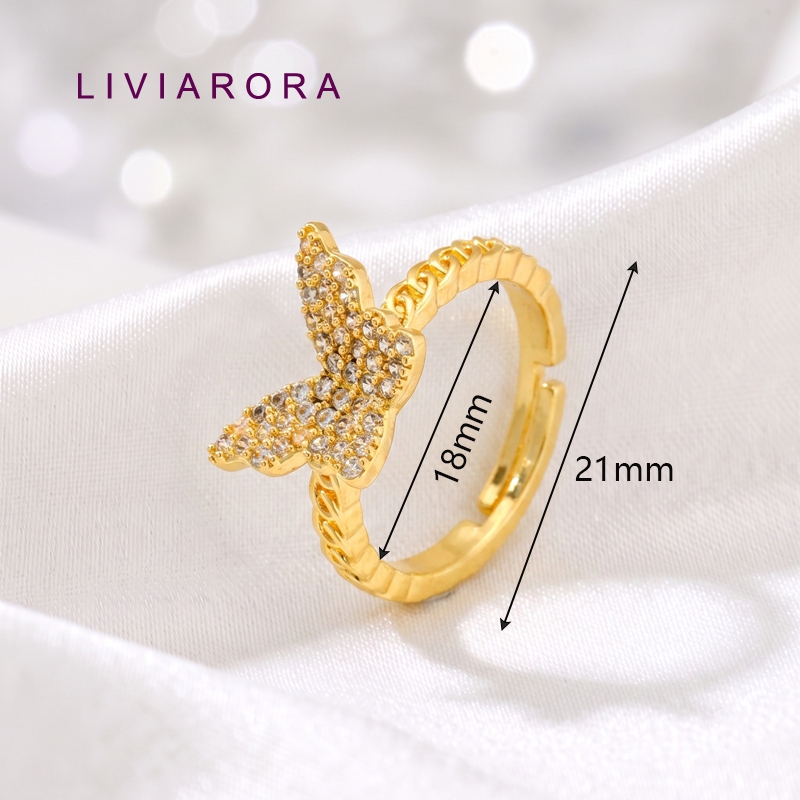 1/2/4Pcs 18K Gold Plated Brass - Ring Set Adjustable ulasan dan harga