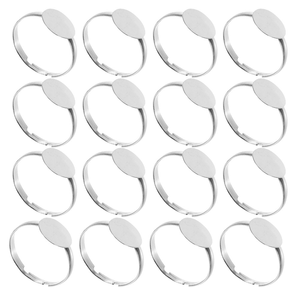 50pcs Blank Ring Settings Flat - Ring Set Adjustable ulasan dan harga