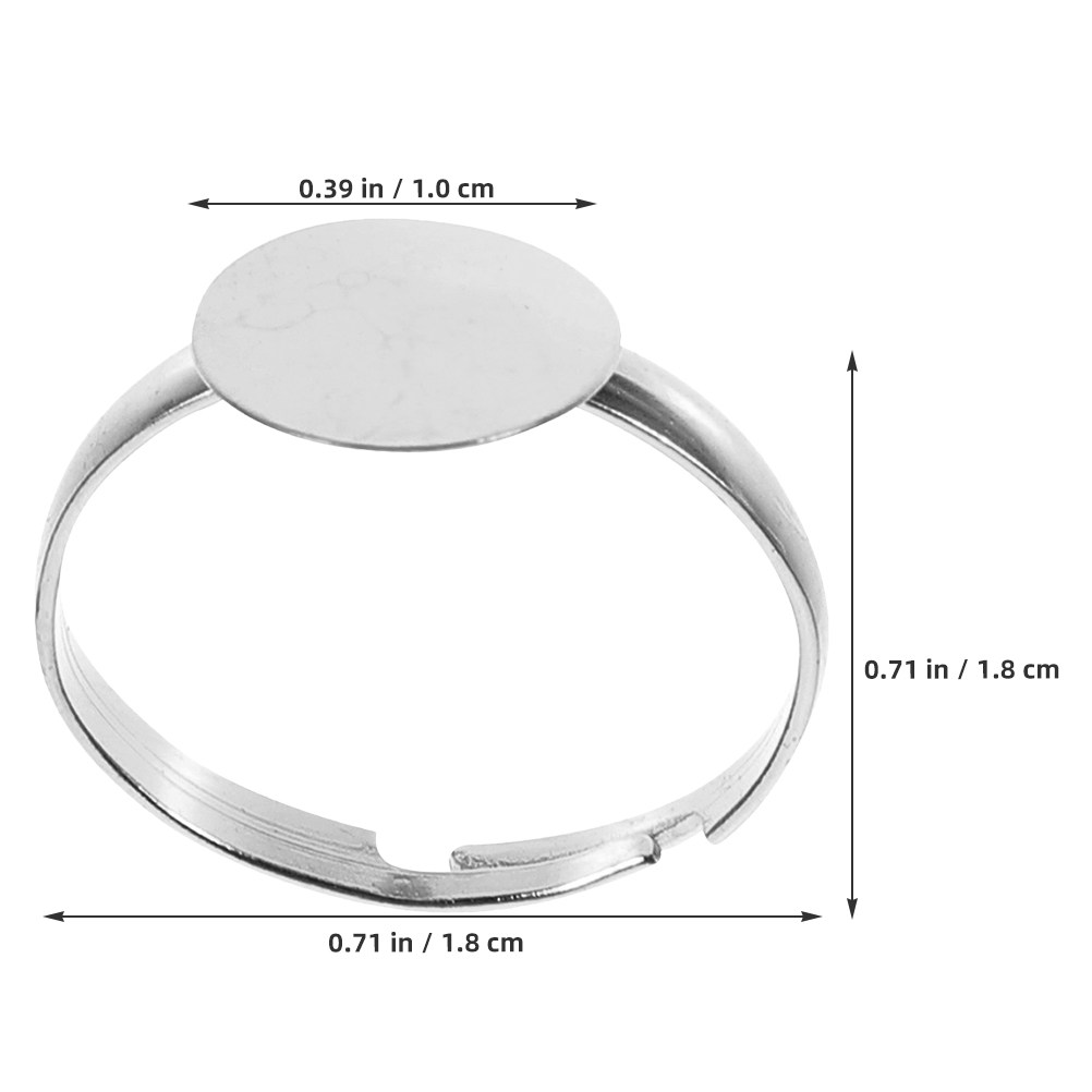 50pcs Blank Ring Settings Flat - Ring Set Adjustable ulasan dan harga