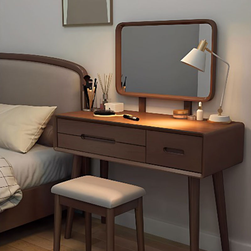 Mirror Desk Vanity Table Stool - Women Accessories Drawer ulasan dan harga