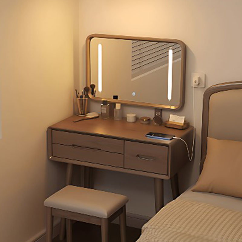 Mirror Desk Vanity Table Stool - Women Accessories Drawer ulasan dan harga