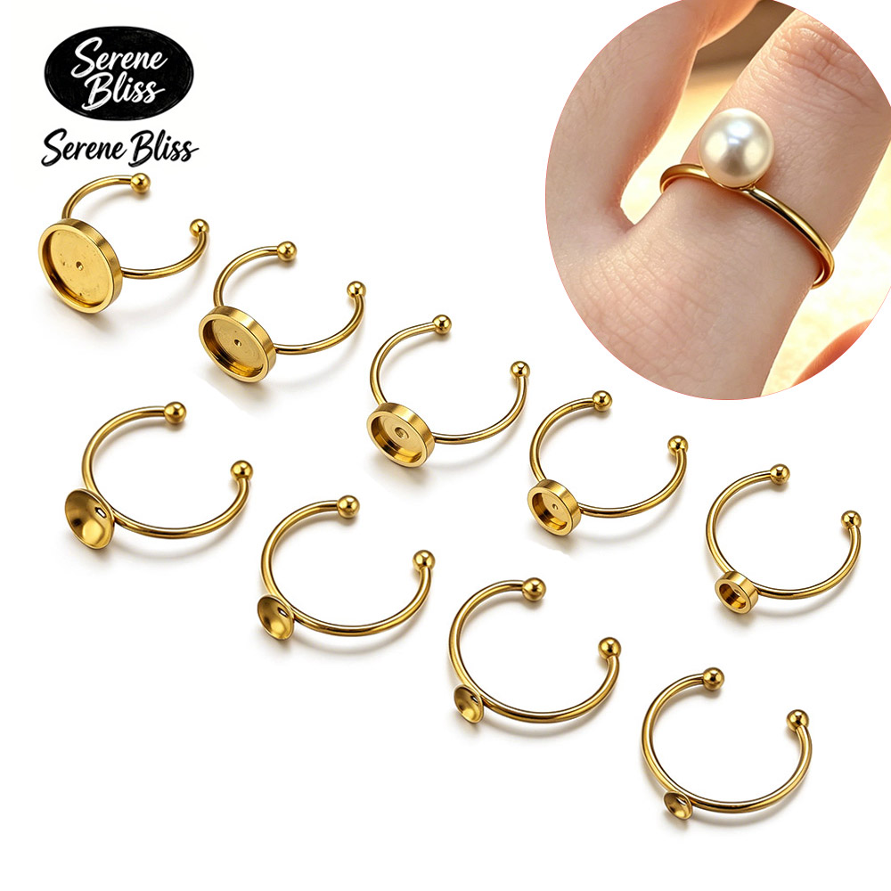 10pcs Stainless Steel Round Ad - Ring Set Adjustable ulasan dan harga