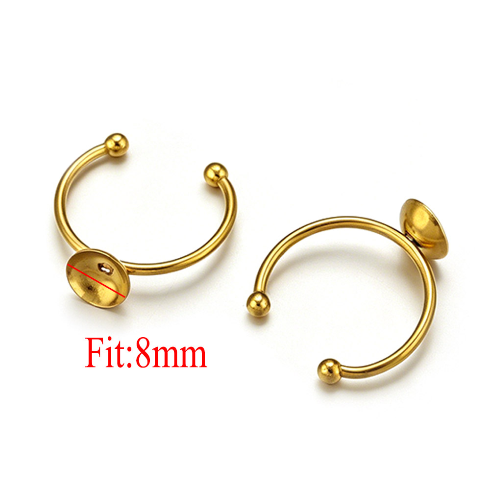 10pcs Stainless Steel Round Ad - Ring Set Adjustable ulasan dan harga