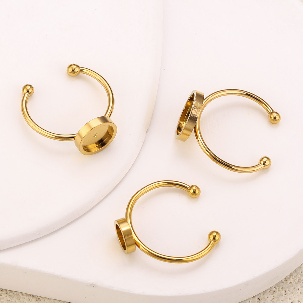 10pcs Stainless Steel Round Ad - Ring Set Adjustable ulasan dan harga