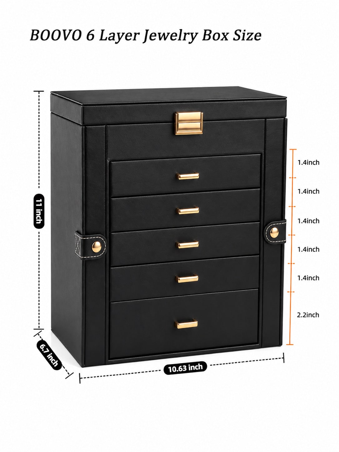 1PC Large 6-Layer PU Leather J - Women Accessories Drawer ulasan dan harga