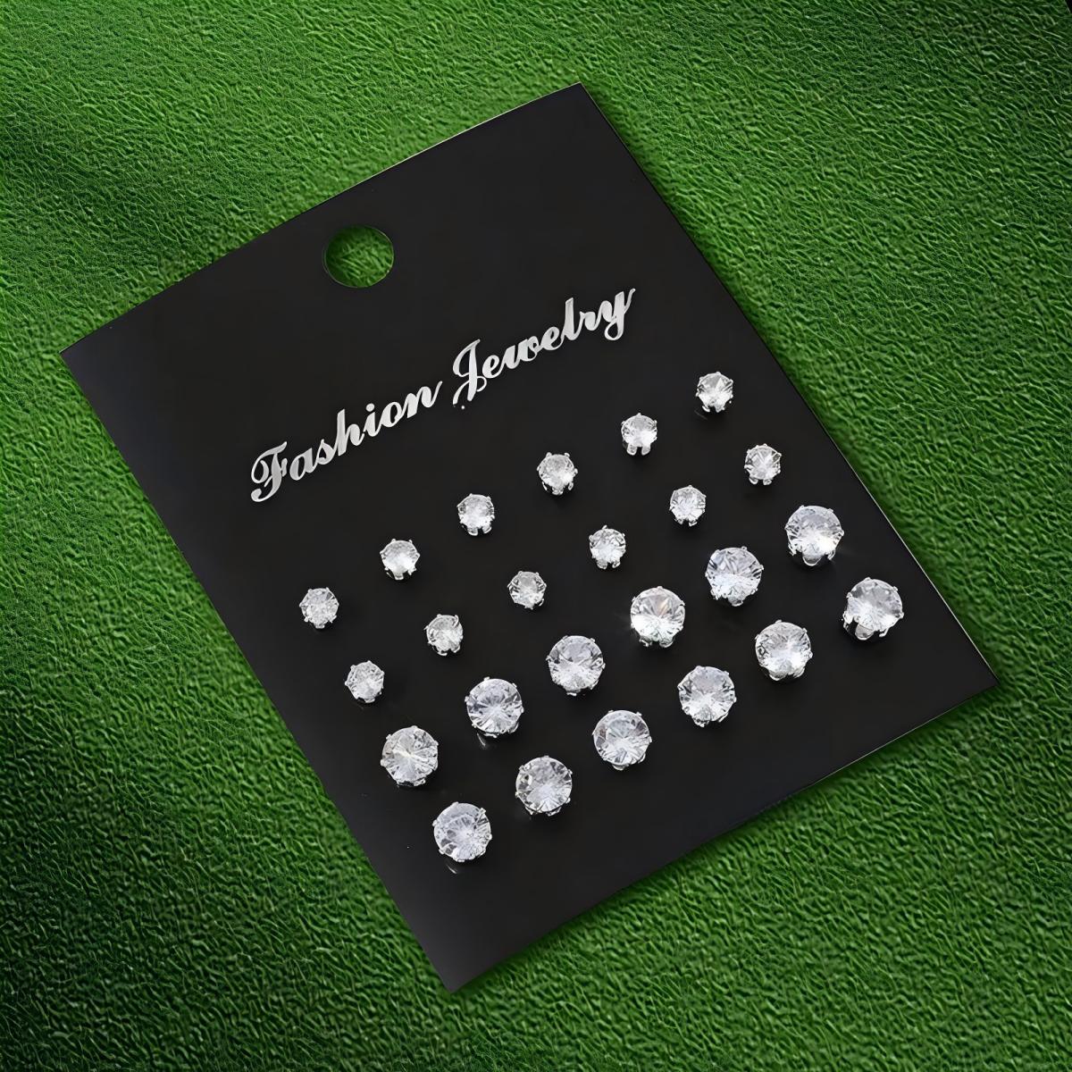 12 Pairs Cubic Zirconia Simula - Women Accessories Combo Gift ulasan dan harga