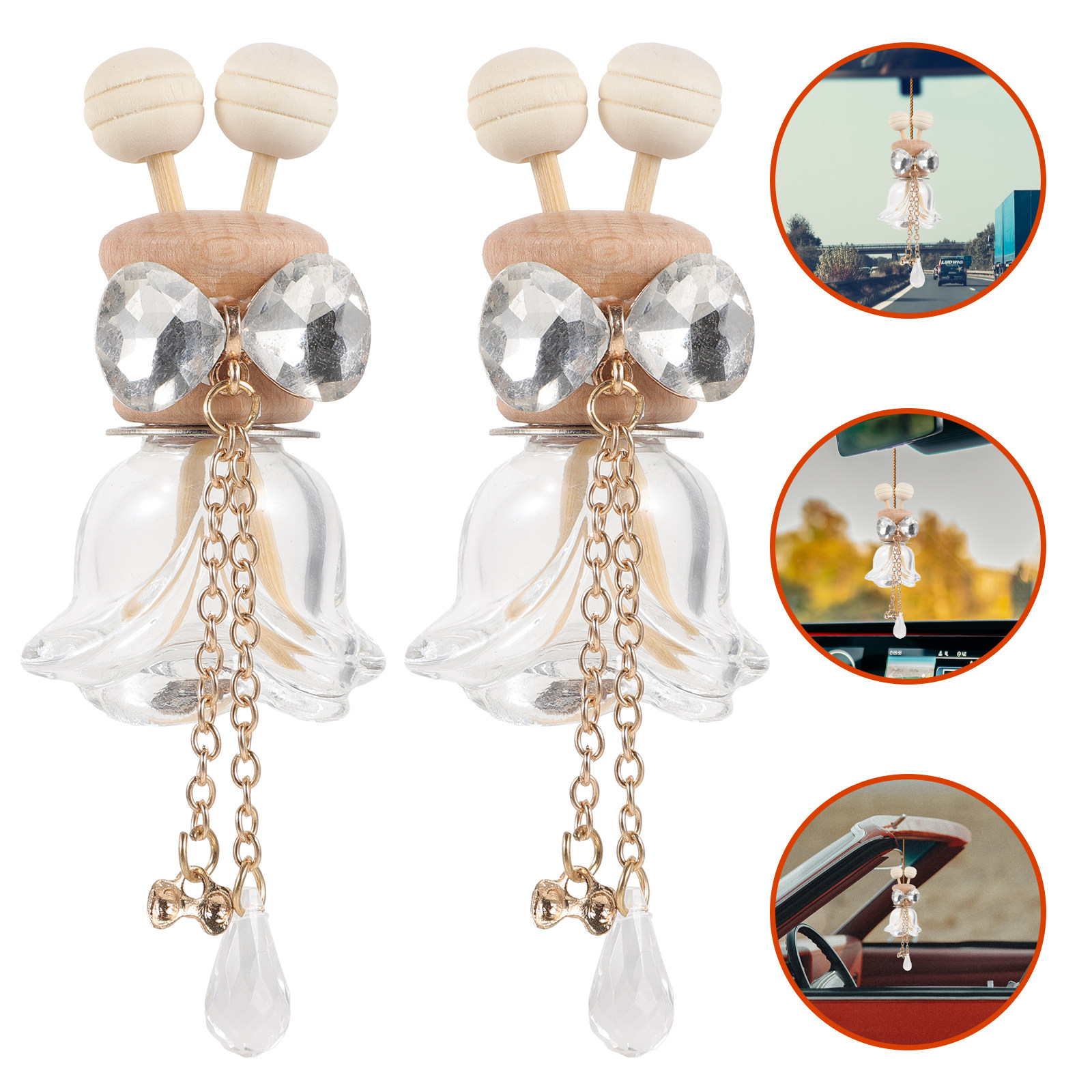 2Pcs Glass Car Air Freshener B - Women Accessories Outlet ulasan dan harga