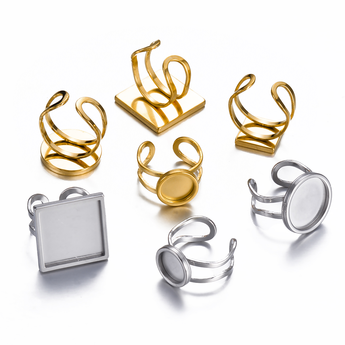 4PCS Stainless Steel Adjustabl - Ring Set Adjustable ulasan dan harga