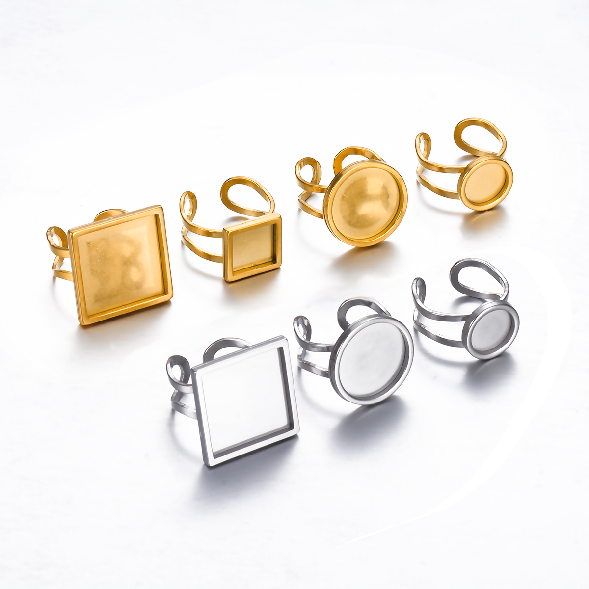 4PCS Stainless Steel Adjustabl - Ring Set Adjustable ulasan dan harga
