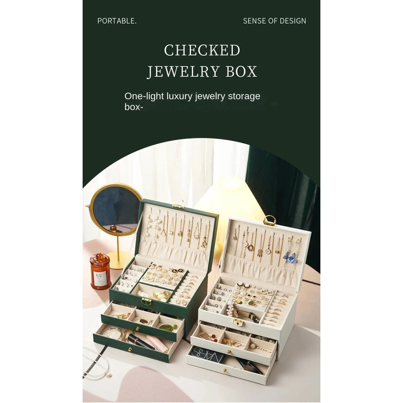 Large Capacity Jewelry Box Mul - Women Accessories Drawer ulasan dan harga